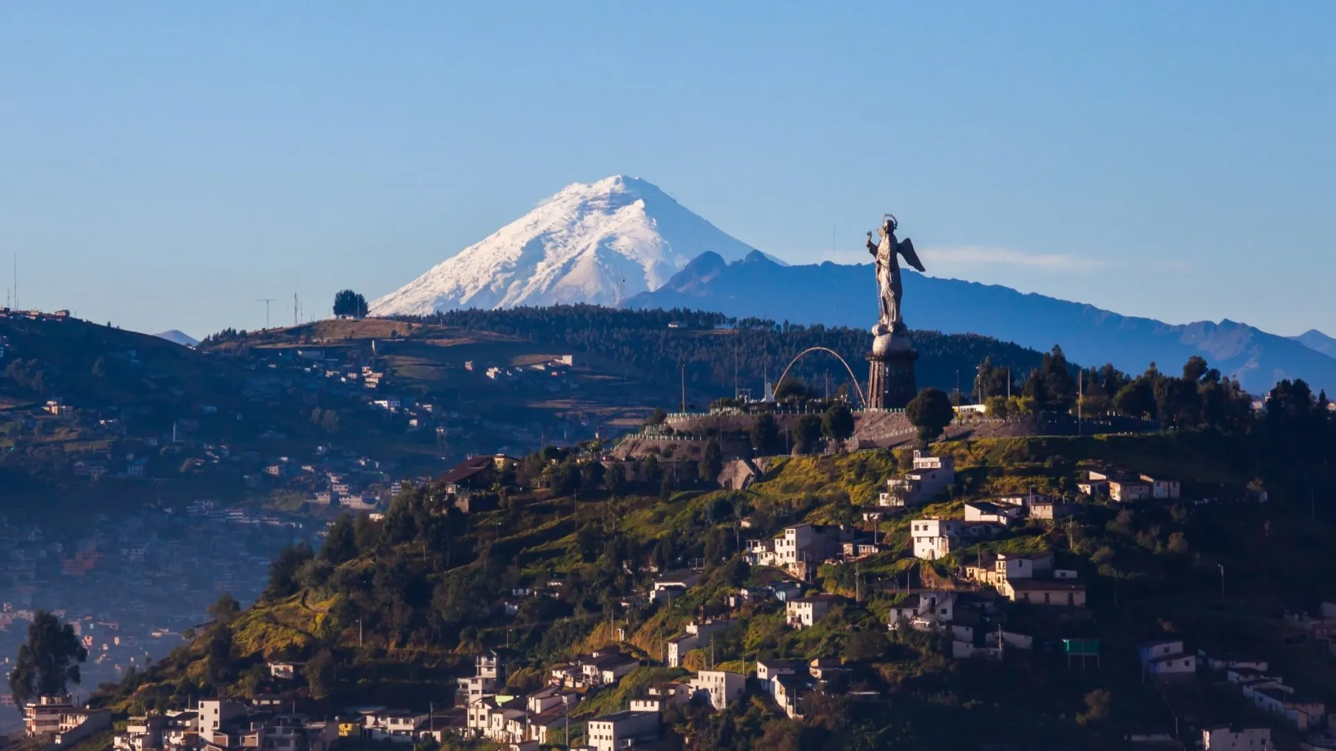 Landscape of Cotopaxi volcano and Panecillo