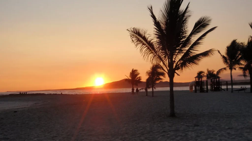 Sunset on Galápagos beach with a serene and pure landscape-Galápagos trip