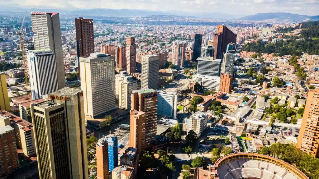 Panoramic view of Bogotá from above-Bogotá urban art and culture