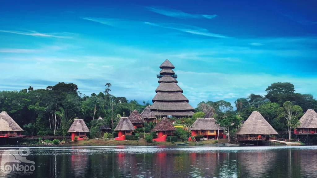 Napo Wildlife Center facilities integrated with the surrounding jungle-Amazon lodges