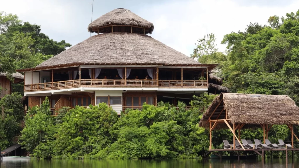 Panoramic view of La Selva Lodge surrounded by lush Amazon rainforest-Amazon lodges