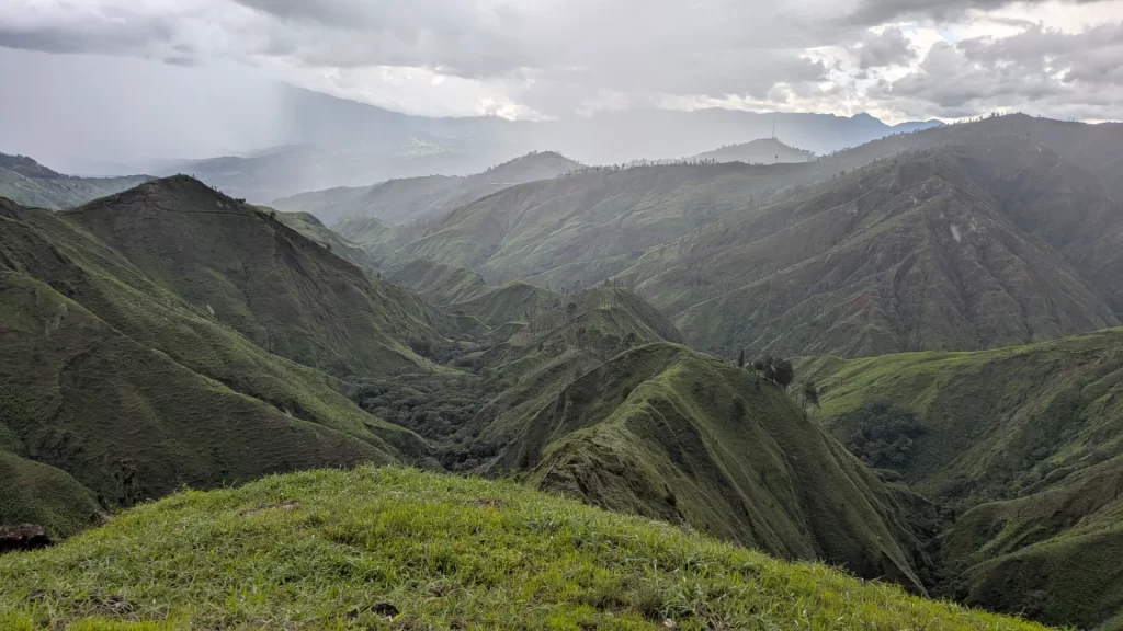 Mountain valley landscape in southern Andes