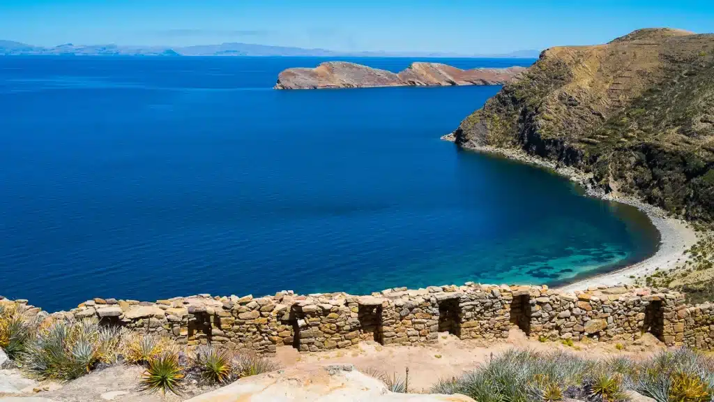 View of Lake Titicaca in Bolivia-lakes and lagoons of South America